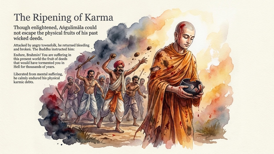 hit the venerable Aṅgulimāla