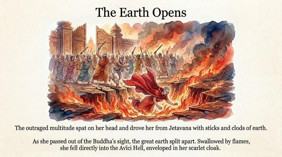 flames shot up from the Avīci Hell